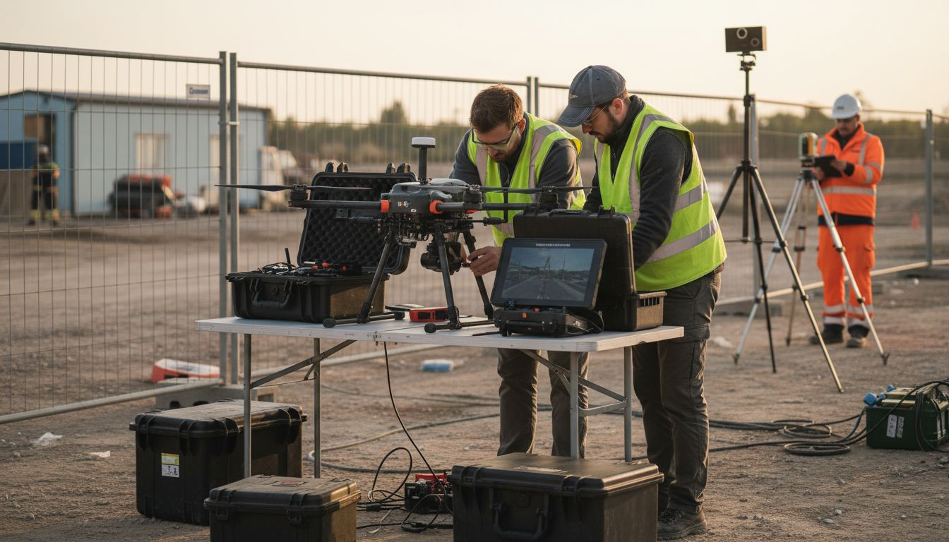In cantiere, i tecnici si avvalgono di droni e laser scanner per monitorare e rilevare con precisione ogni fase dei lavori.