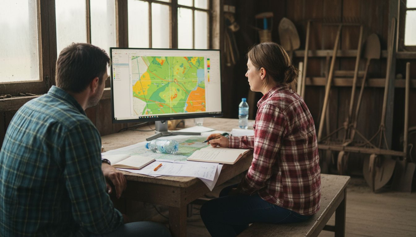 Gli agronomi studiano i dati raccolti dai droni per monitorare lo stato dei campi.
