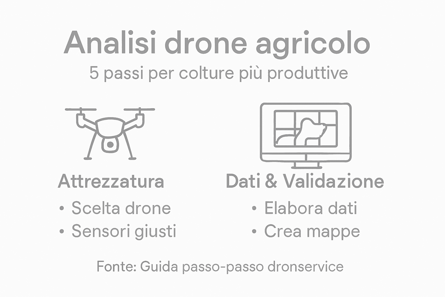 Infografica: tutte le fasi dell’analisi con droni in agricoltura