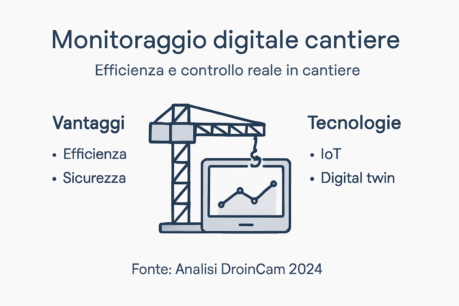 Infografica: tutti i benefici e le soluzioni digitali per il controllo smart del cantiere