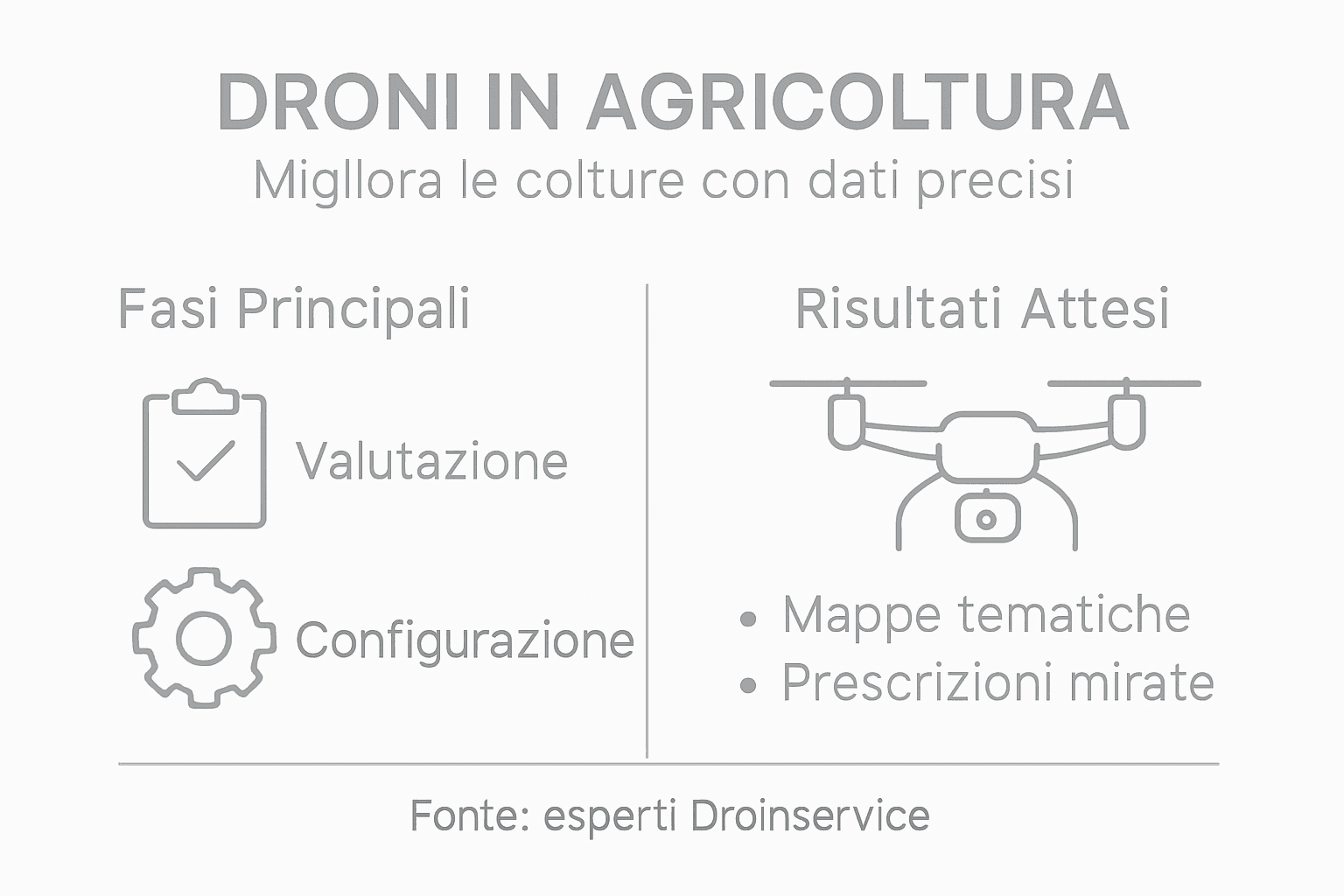 Infografica sull’impiego dei droni nella pratica dell’agricoltura di precisione