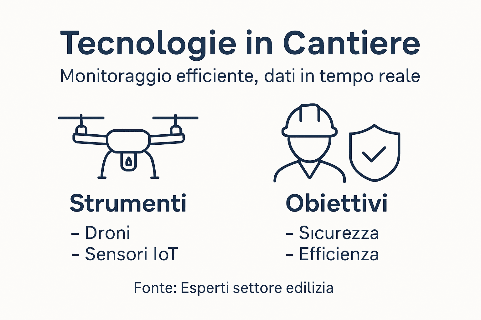 Infografica sulle soluzioni tecnologiche per il monitoraggio a distanza dei cantieri