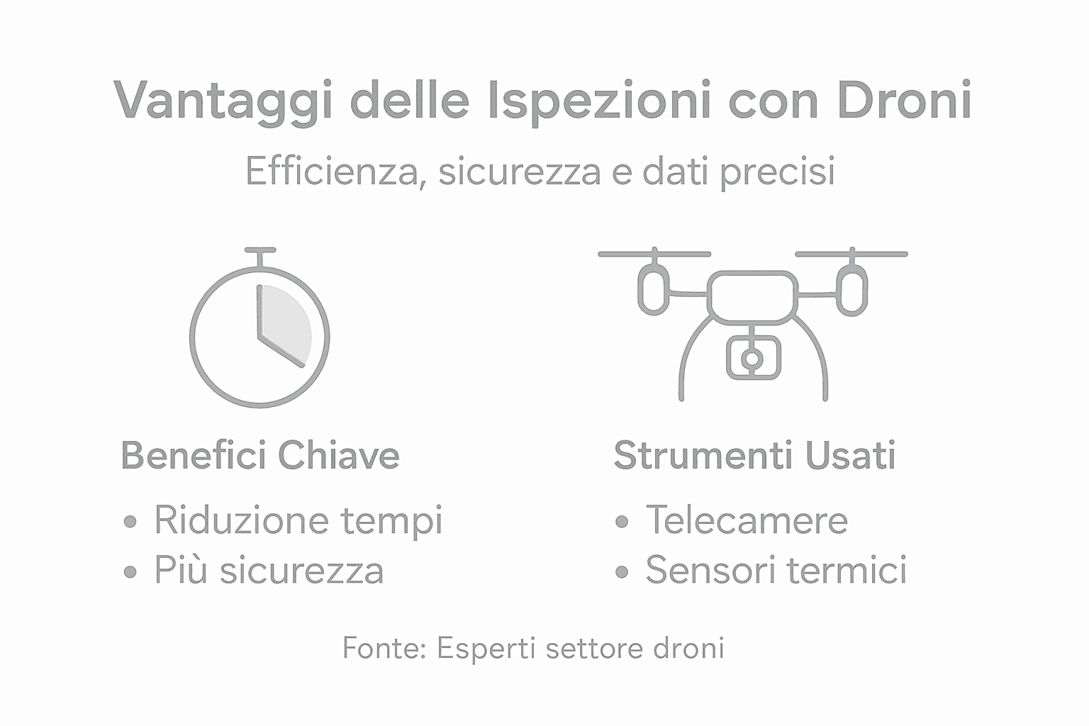 Infografica: tutti i vantaggi dell'utilizzo dei droni per le ispezioni tecniche