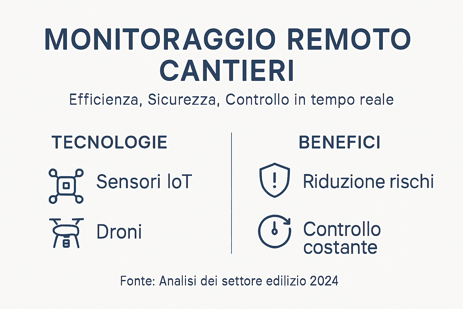 Infografica: tecnologie all’avanguardia e vantaggi del monitoraggio nei cantieri
