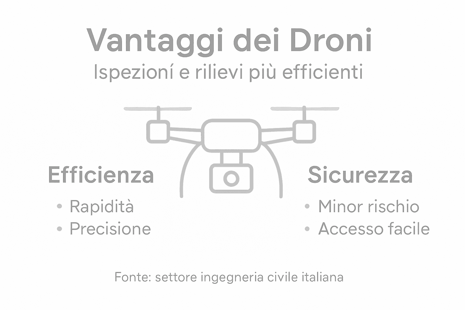 Infografica: come i droni stanno rivoluzionando l’ingegneria civile — vantaggi pratici e applicazioni concrete