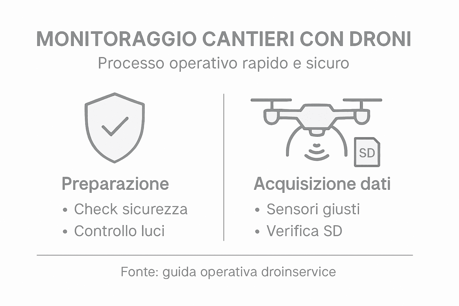 Infografica sul sistema di monitoraggio dei droni nei cantieri