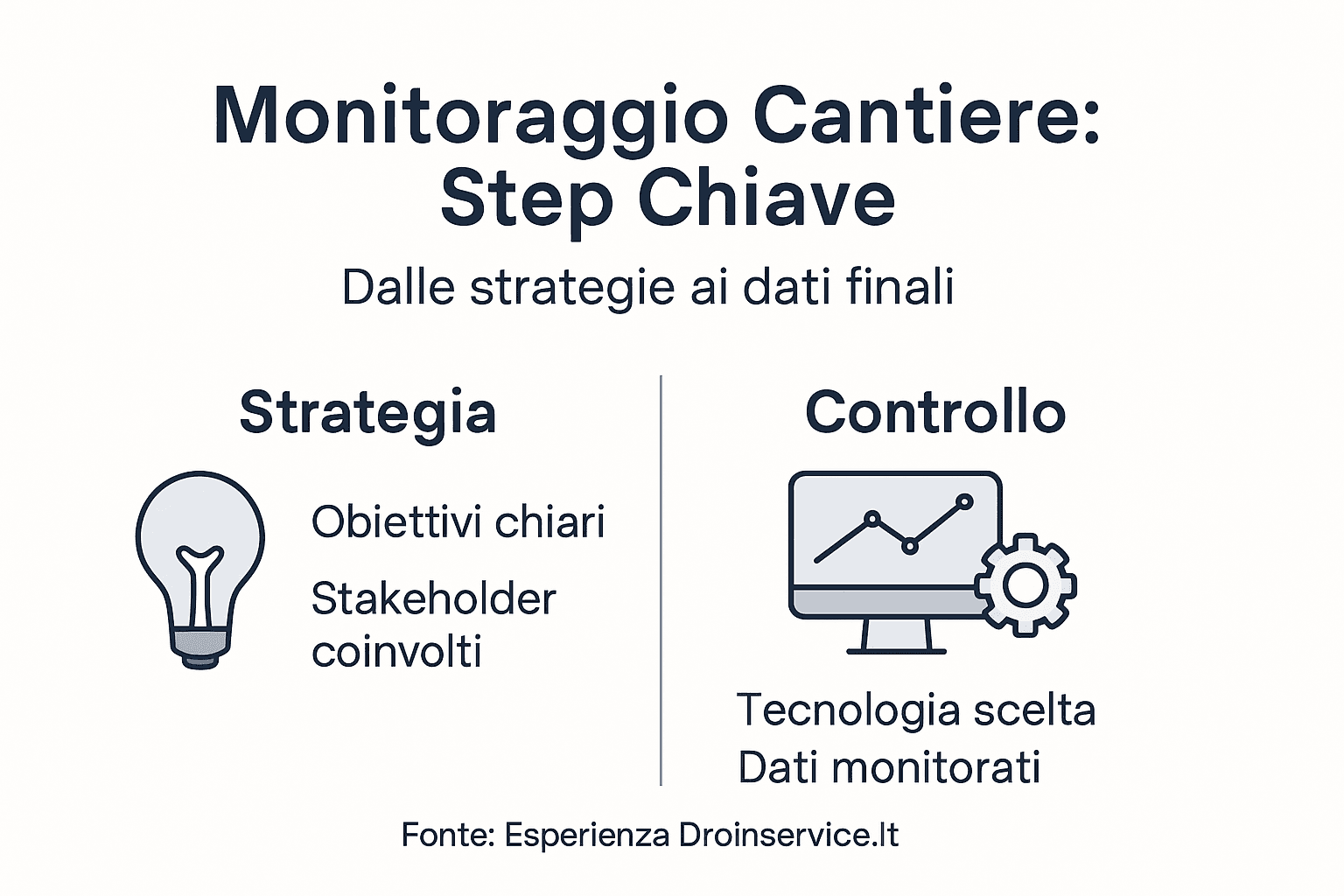 Infografica: i passaggi fondamentali per il monitoraggio del cantiere