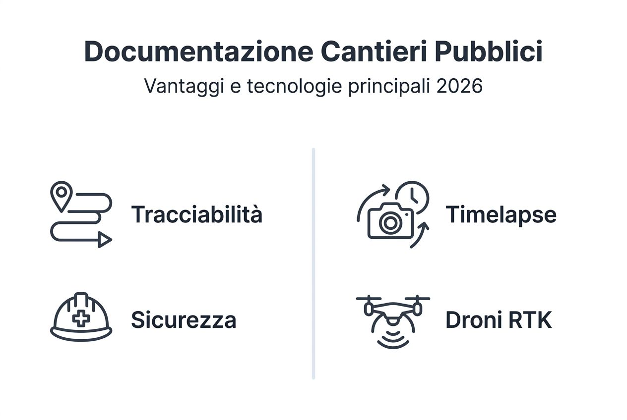 Infografica: tutti i vantaggi e le soluzioni tecnologiche per la gestione della documentazione nei cantieri pubblici