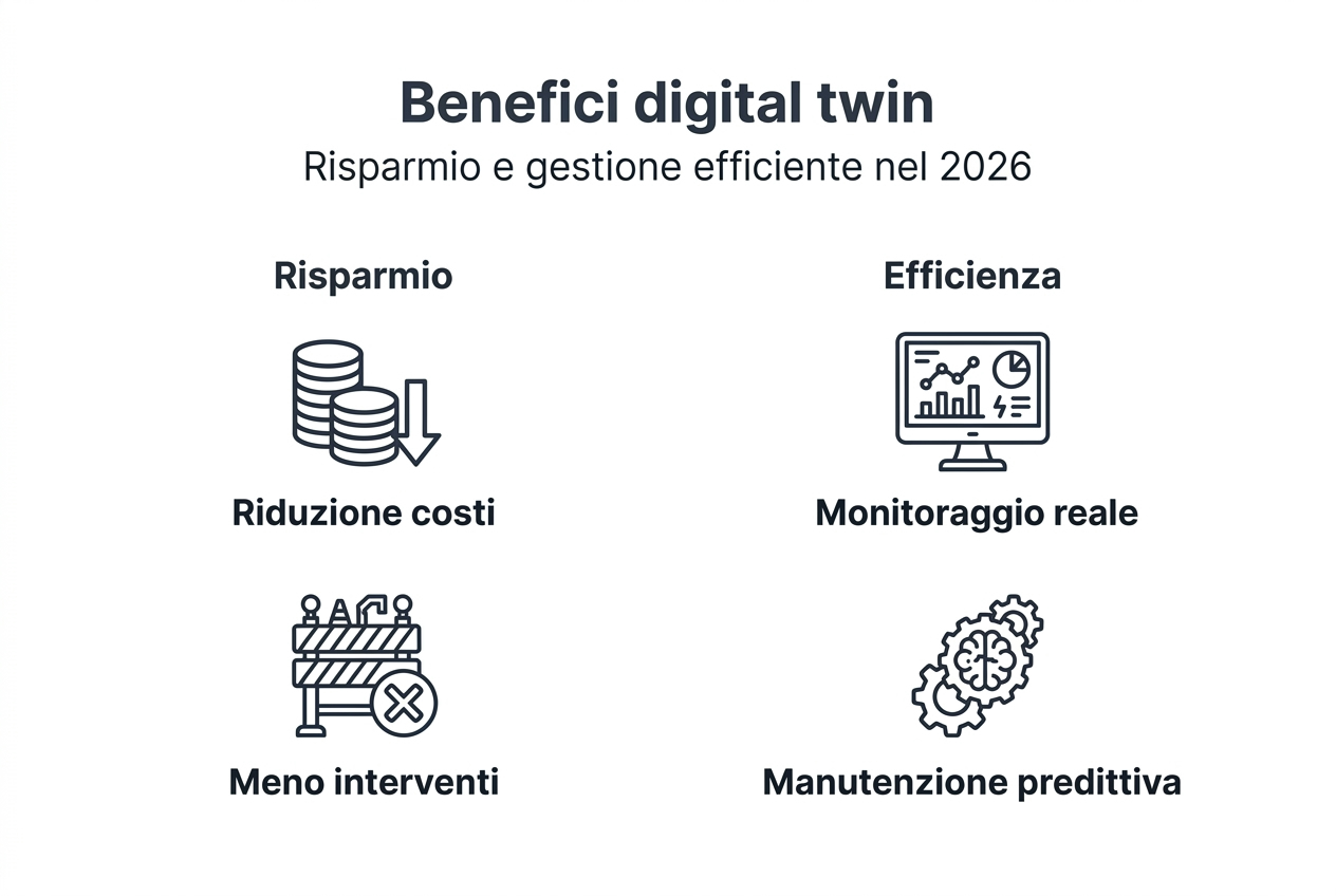 Infografica: i vantaggi del digital twin nelle opere pubbliche