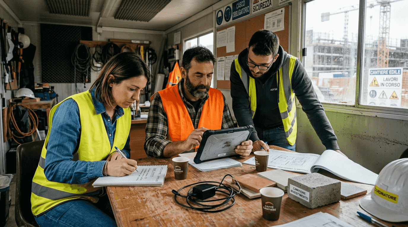 Il lavoro di squadra nell’ufficio di cantiere: collaborare per coordinare al meglio le attività e garantire il successo dei progetti.