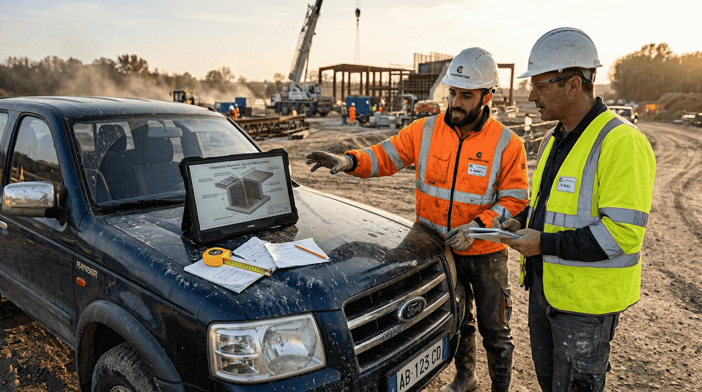 Gli specialisti stanno esaminando il modello 3D direttamente in cantiere.