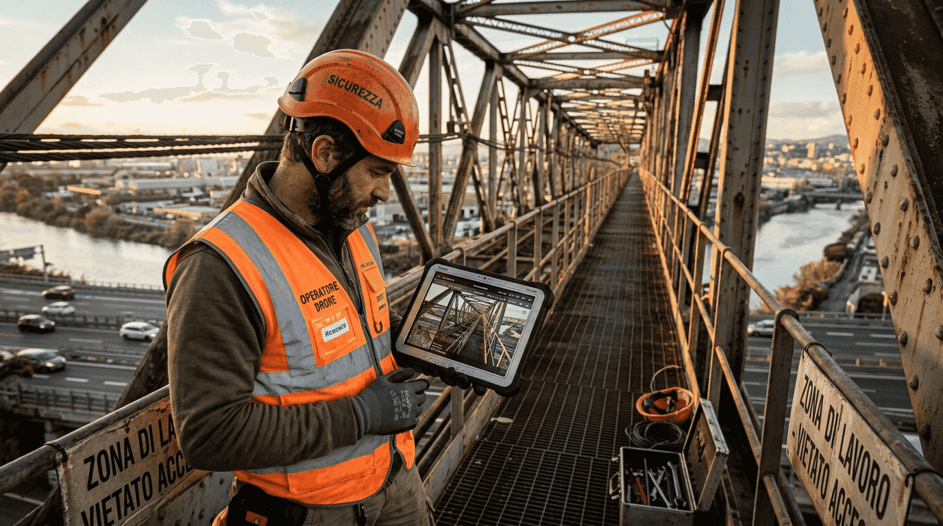 Controllo della sicurezza del ponte con l’ausilio di droni