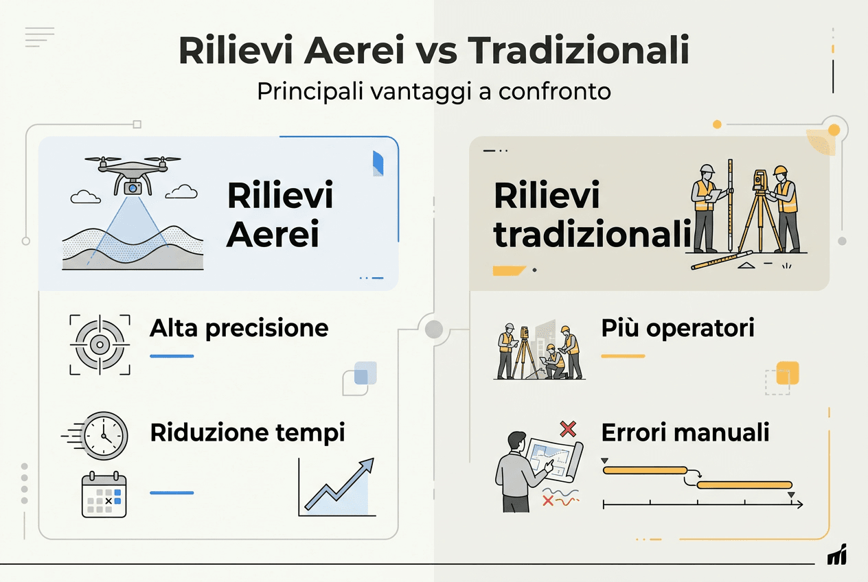 Infografica: tutti i vantaggi dei rilievi aerei