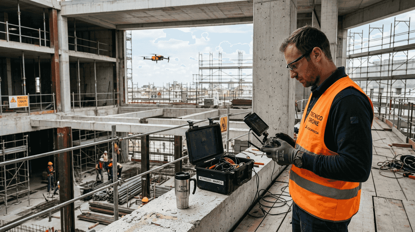 Specialista in rilievi topografici con drone per cantieri edili