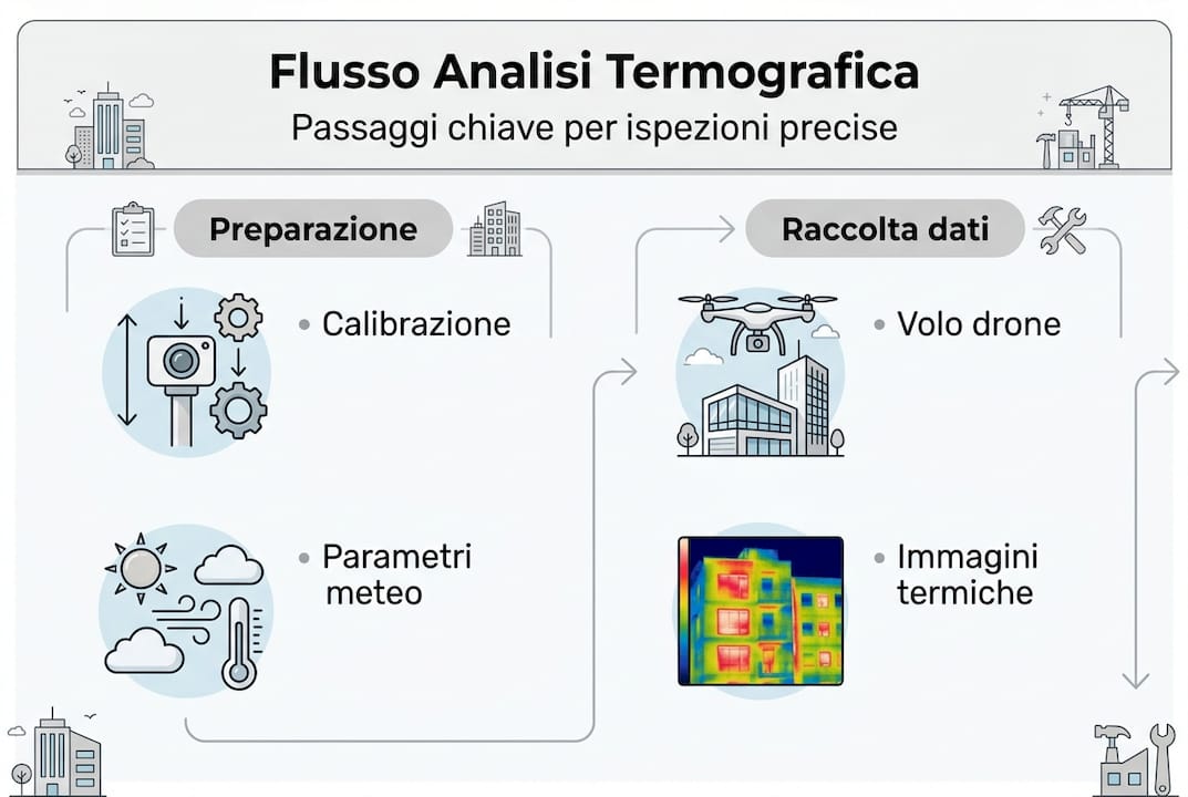 Infografica illustrativa: come funziona l’analisi termografica con i droni