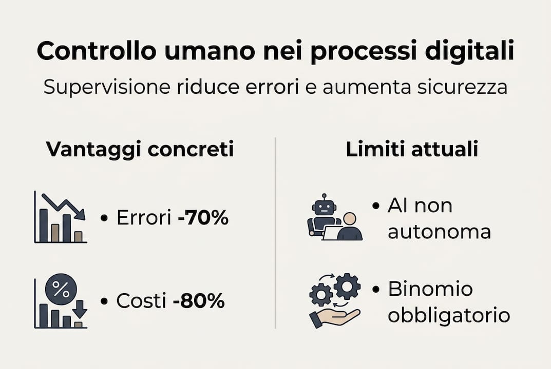Infografica: pro e contro del controllo da parte dell’uomo