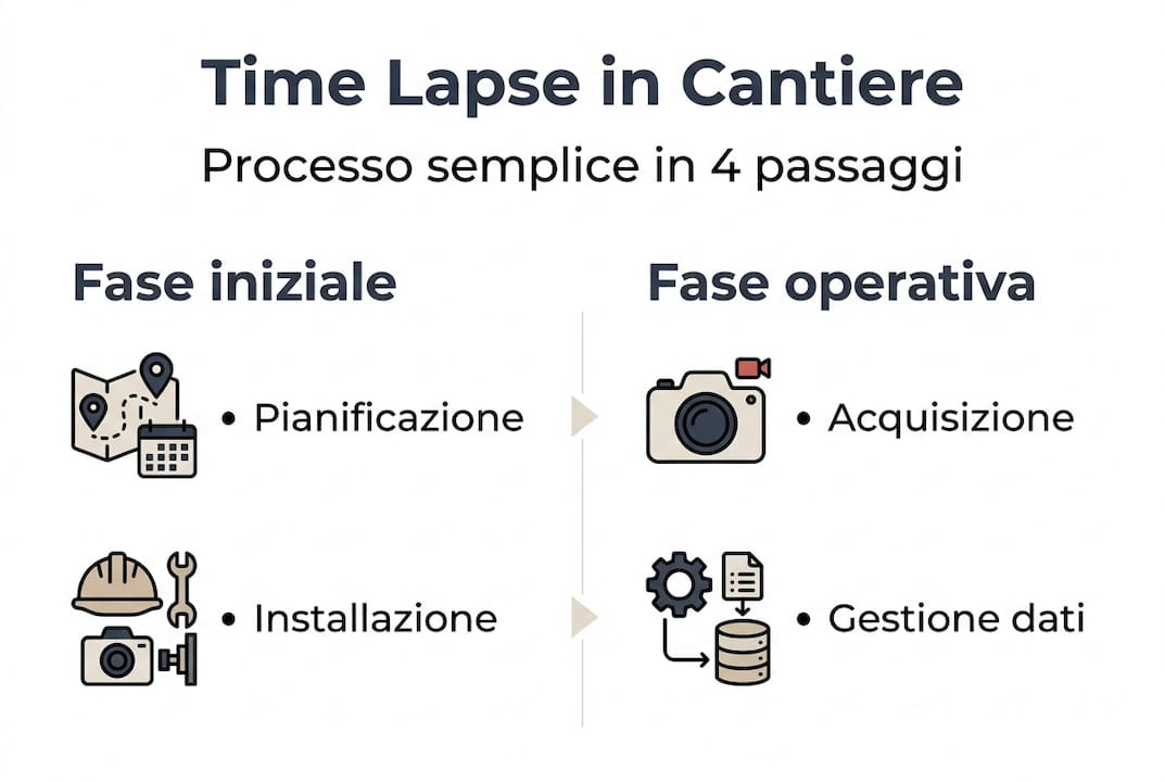 Infografica: tutte le fasi chiave del cantiere raccontate in time lapse