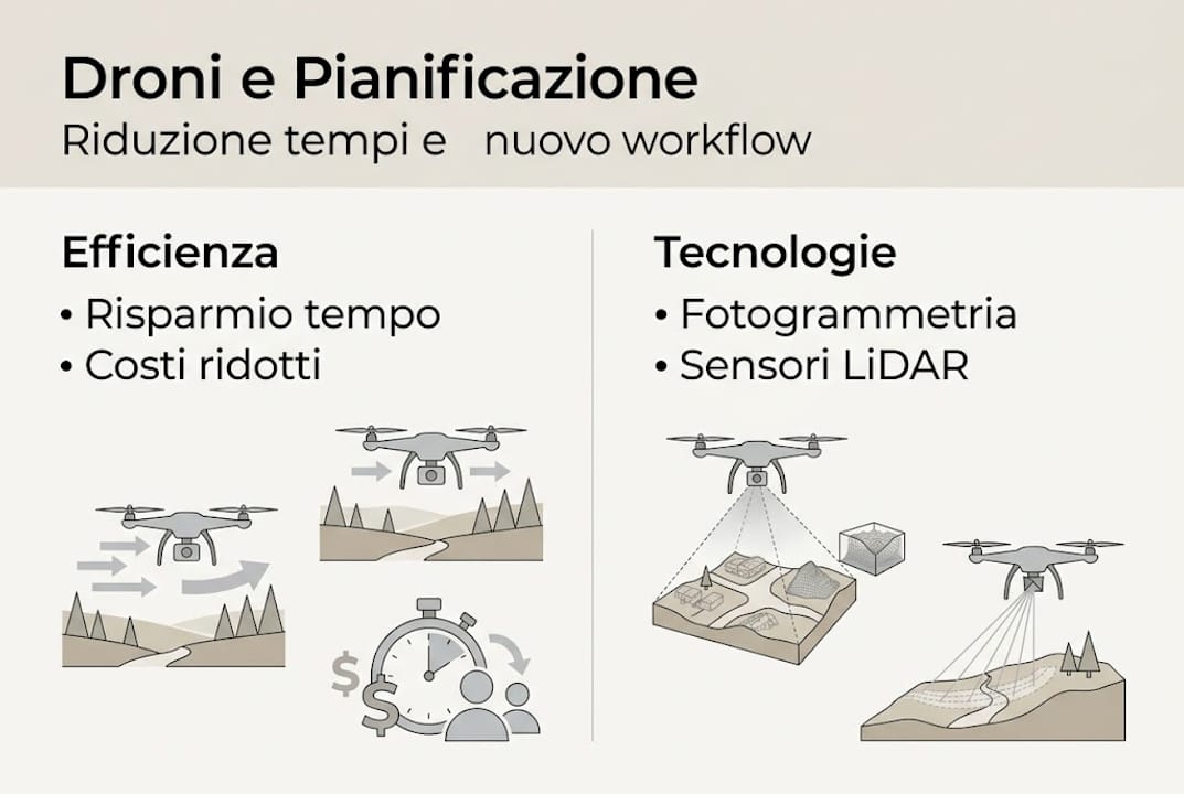 Infografica: tutti i vantaggi dell’utilizzo dei droni nella pianificazione