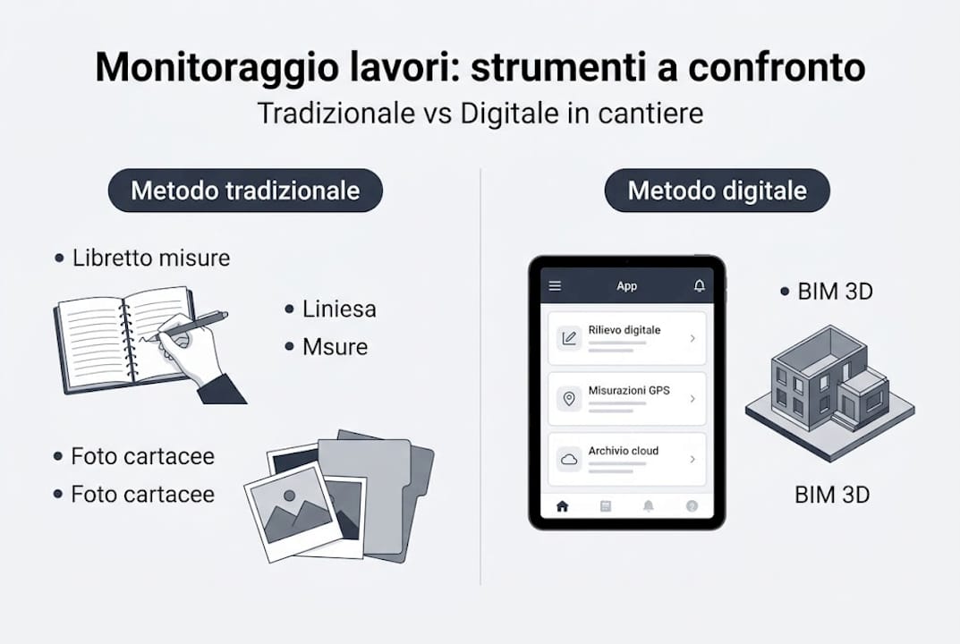 Infografica: confronto tra monitoraggio tradizionale e digitale