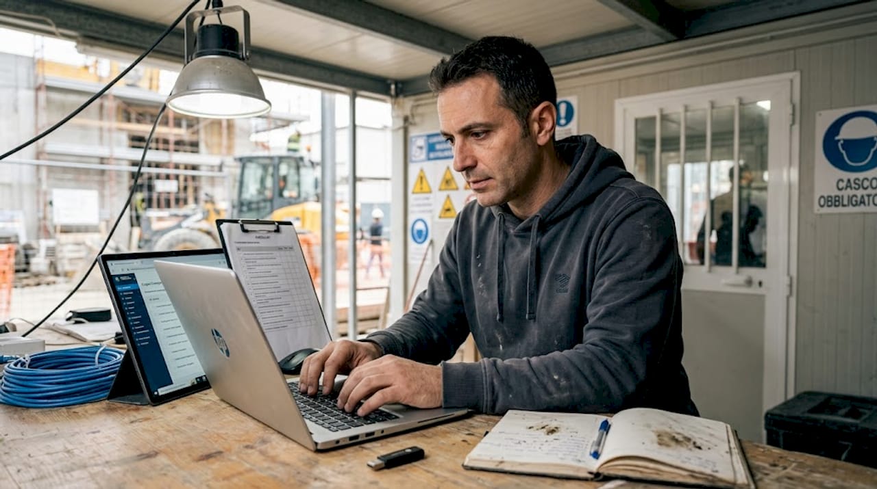 Il responsabile IT aggiorna la checklist relativa alla privacy in cantiere.