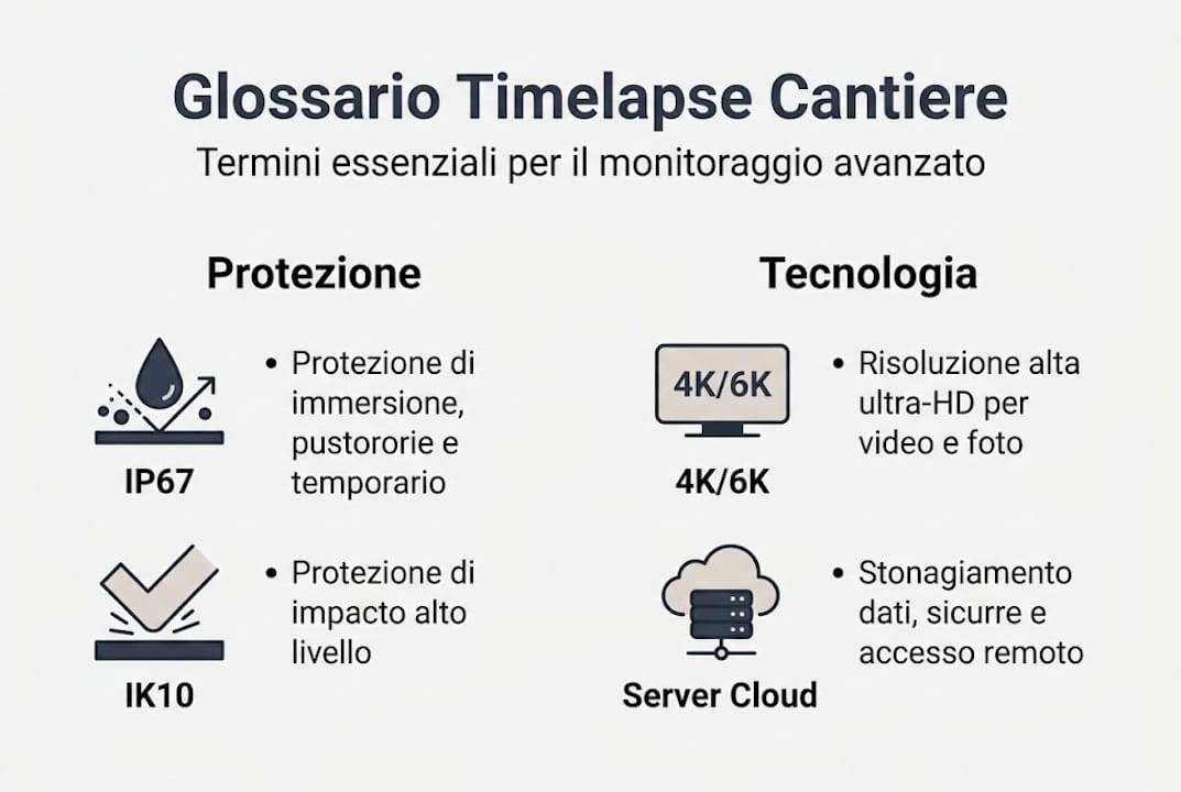 Infografica: tutti i termini fondamentali del timelapse spiegati in modo semplice