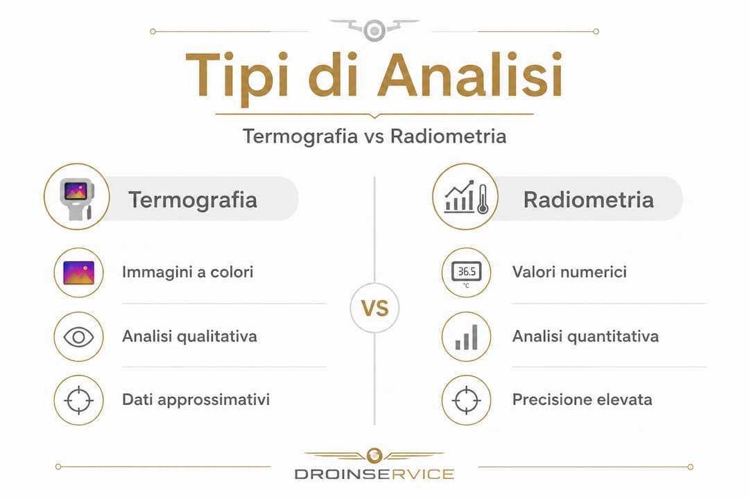 Infografica: differenze e punti di forza tra termografia e radiometria