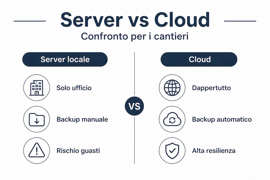 Infografica: differenze tra server tradizionale e soluzioni cloud