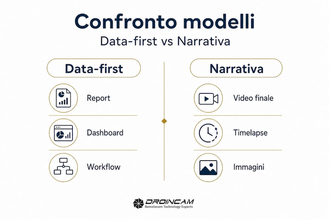 Infografica: confronto tra approccio basato sui dati e approccio narrativo