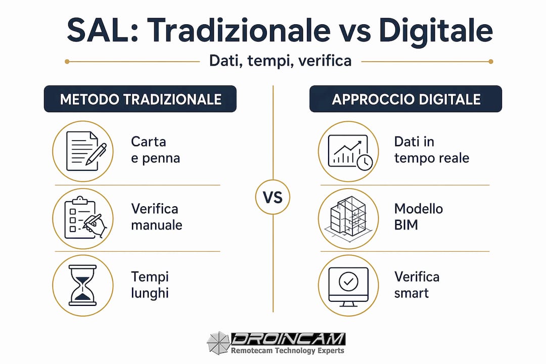 Infografica: confronto tra gestione SAL tradizionale e digitale