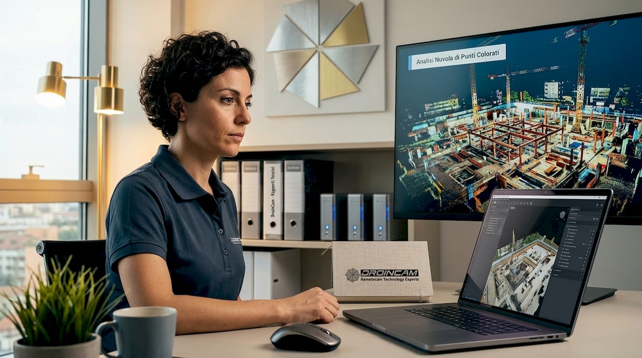 Un tecnico elabora un modello 3D al computer.