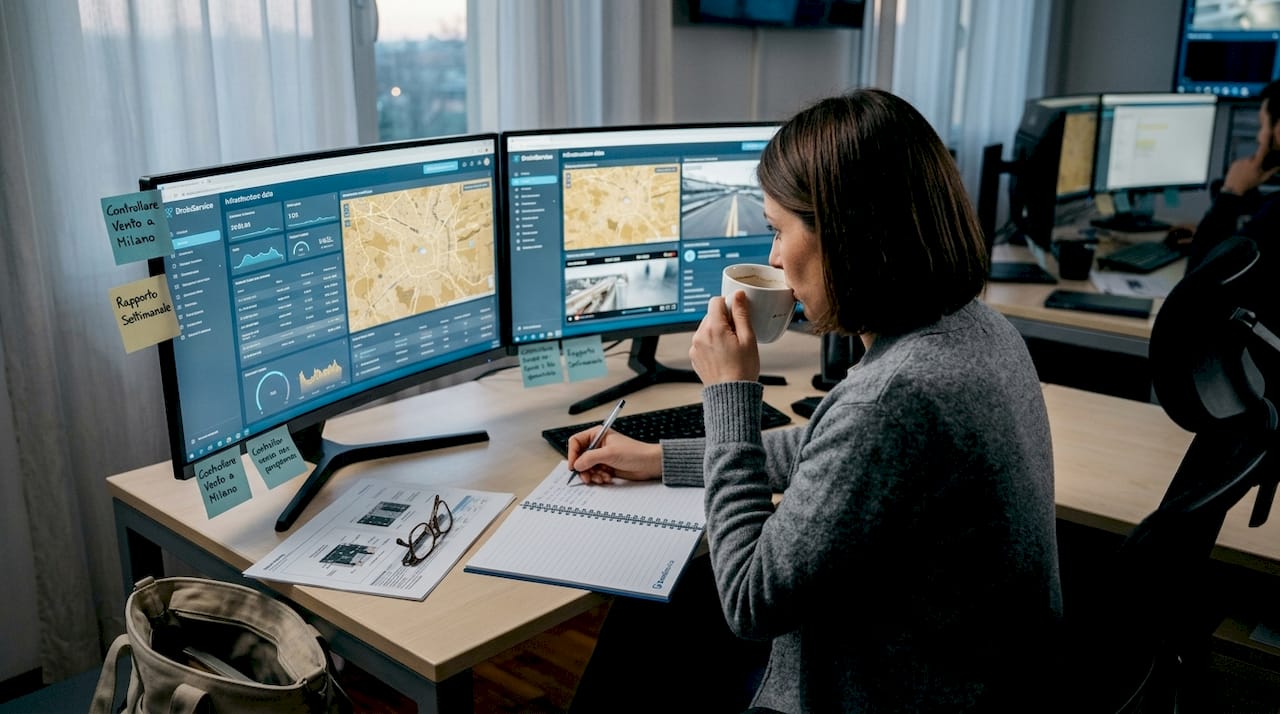 Un operatore supervisiona il funzionamento delle infrastrutture dalla sala di controllo.