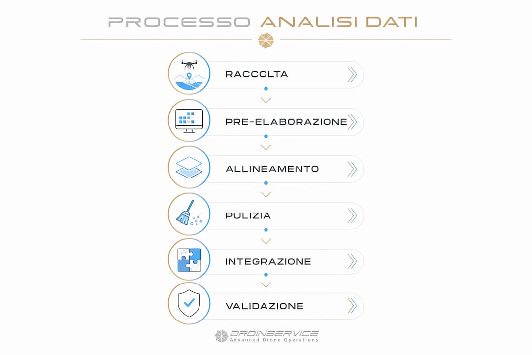 Grafica illustrativa delle principali tappe dell’analisi dei dati