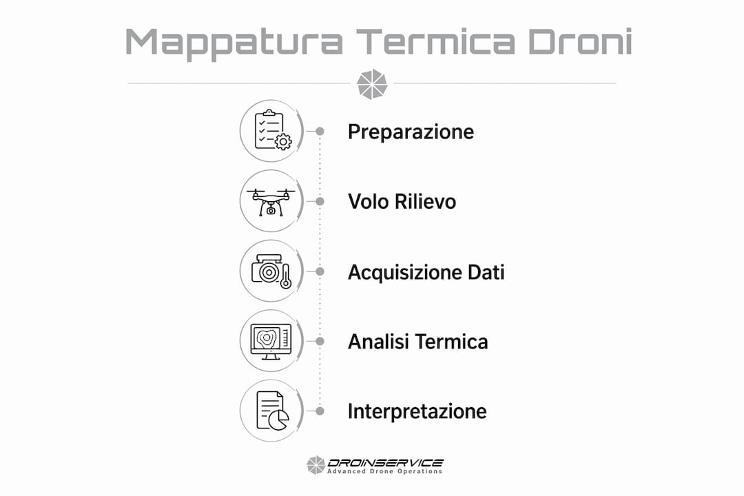 Infografica: come si svolge la mappatura termica con i droni