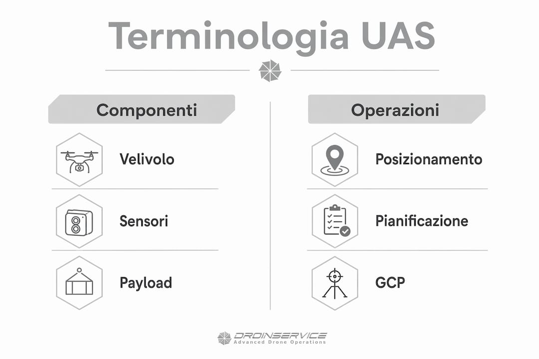 Infografica: confronto tra le diverse componenti e le principali funzioni dei sistemi UAS