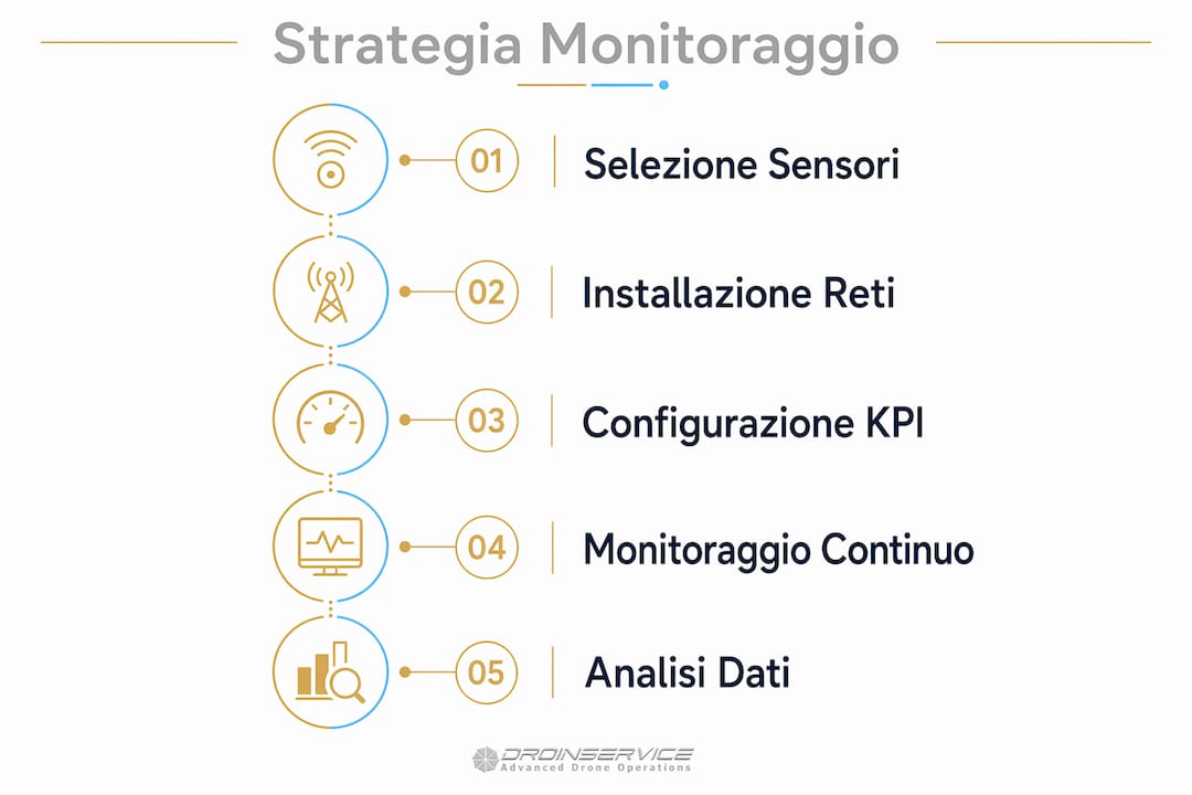 Infografica che illustra le principali tappe della strategia di monitoraggio a distanza