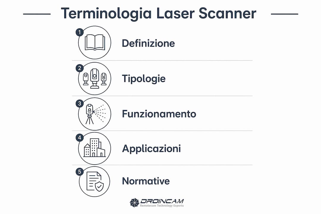 Schema verticale dei termini principali del laser scanner