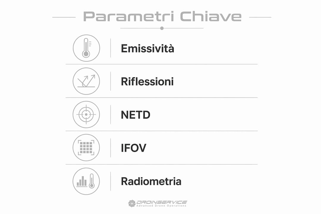 Scheda illustrativa con i principali parametri da considerare in un’analisi termografica
