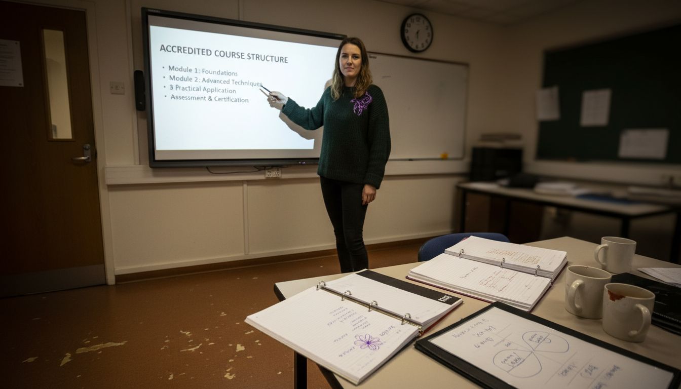 Trainer explains accredited TEFL session details