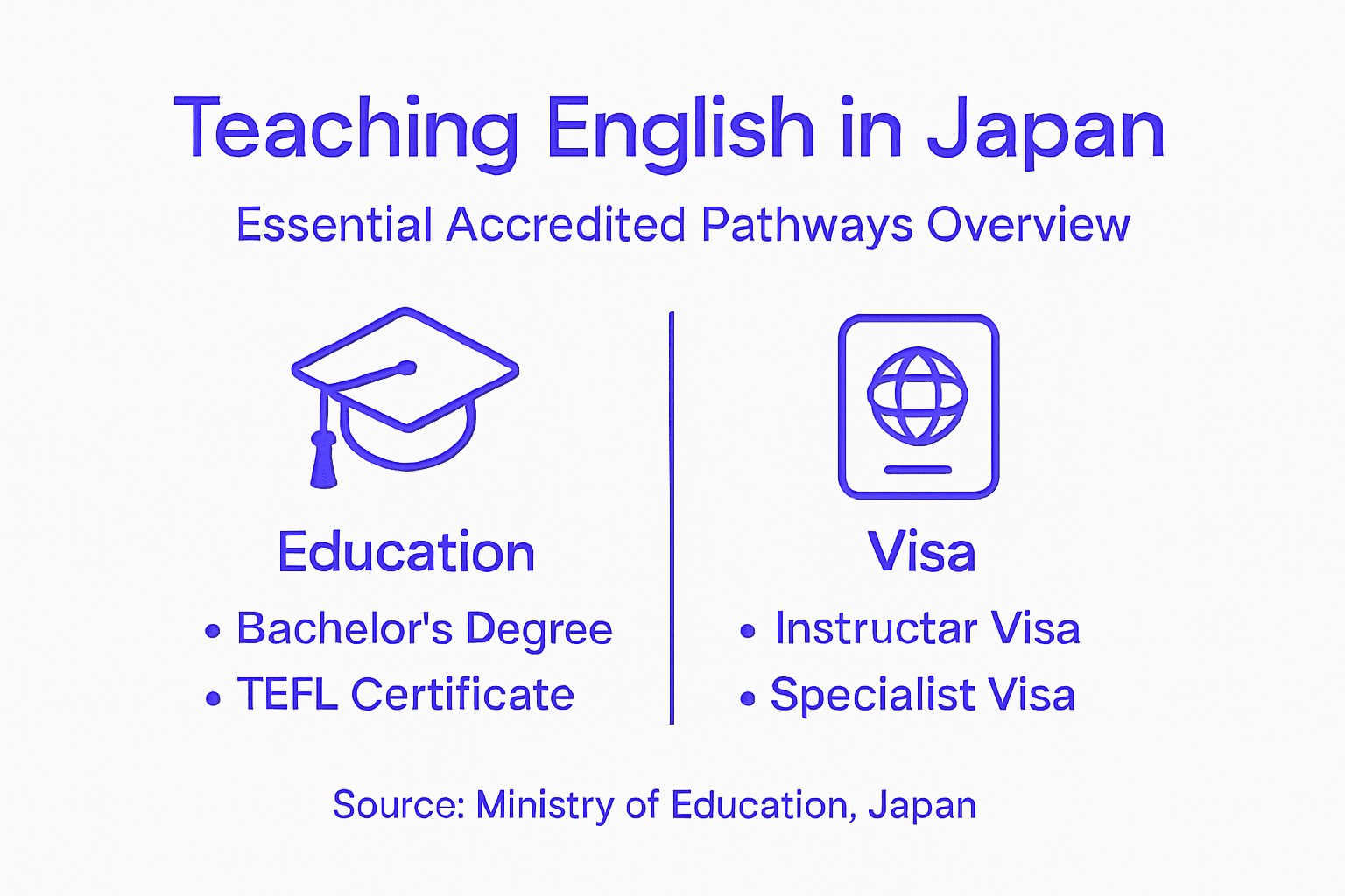 Infographic on accredited English teaching pathways Japan