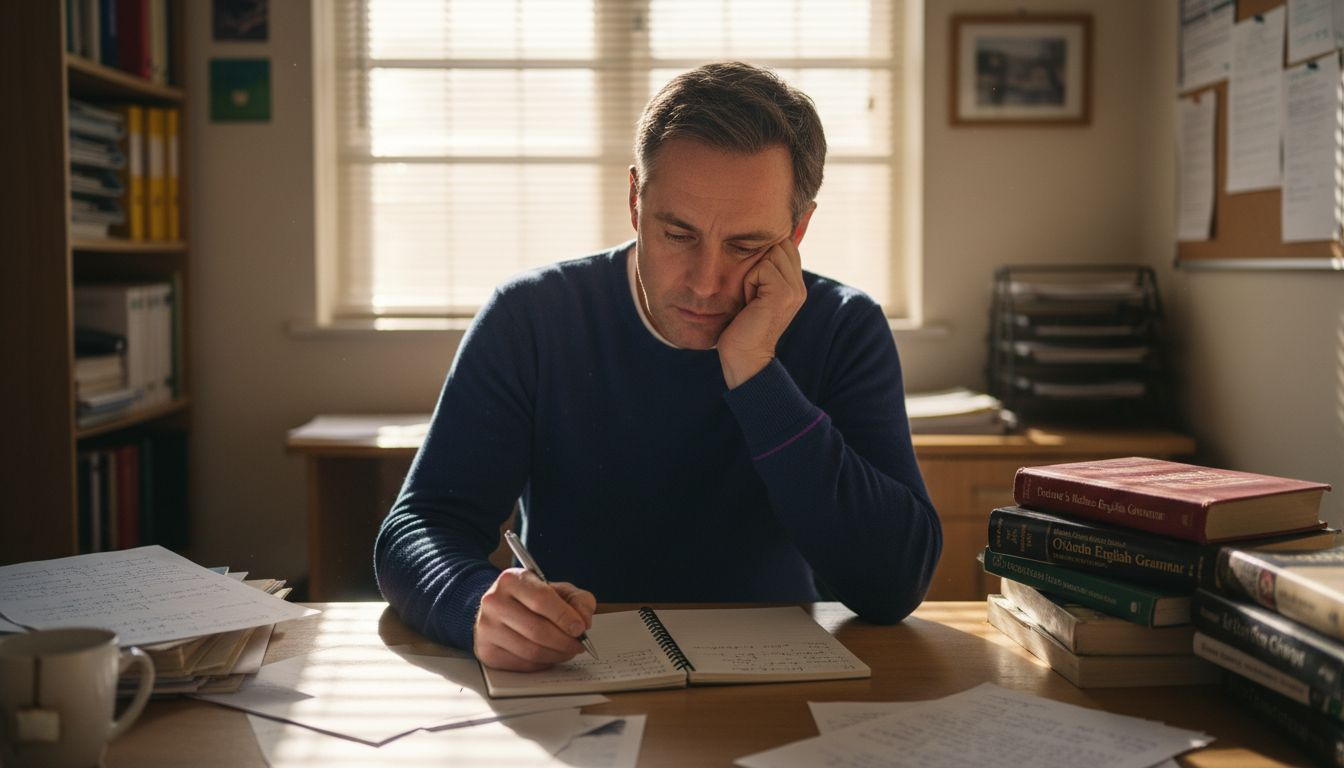 Teacher reviewing journal for professional growth