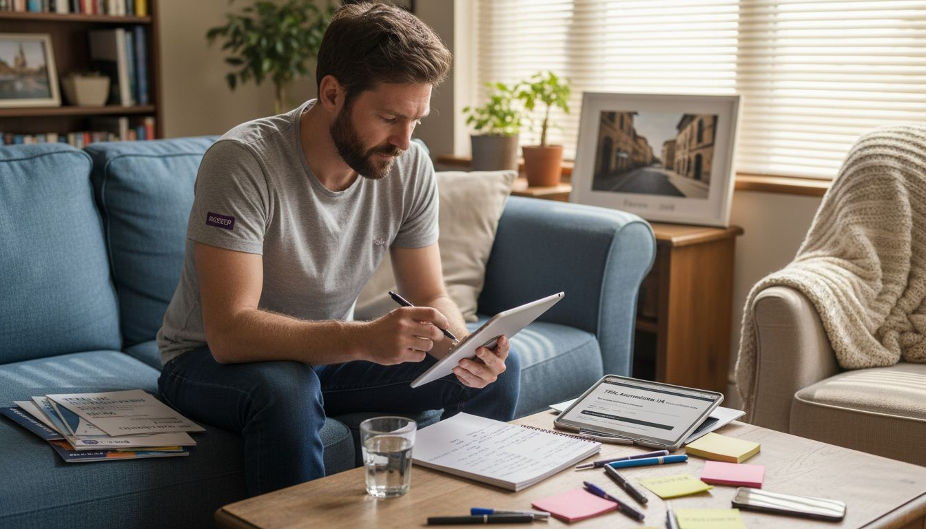 Man researching accredited TEFL programmes