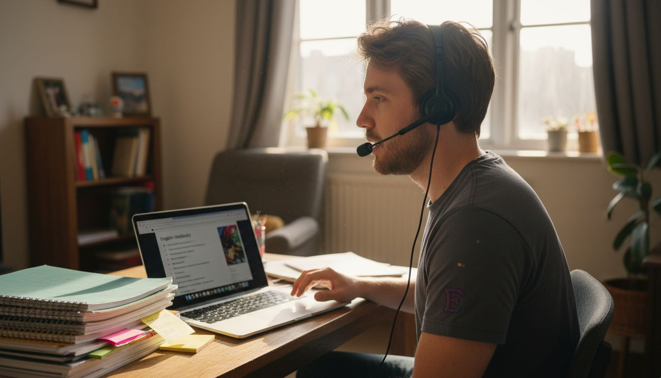 TEFL tutor hosting online English lesson