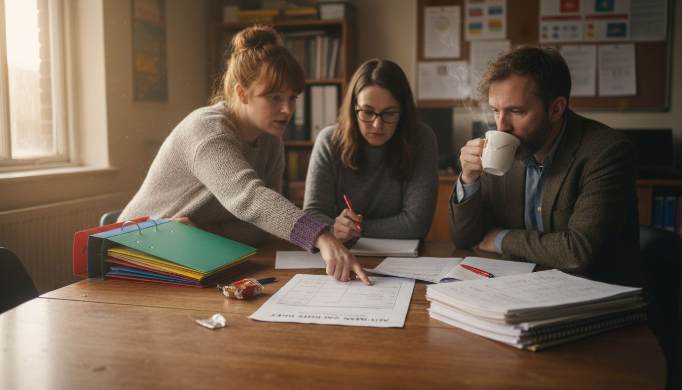 Group of teachers planning syllabus together