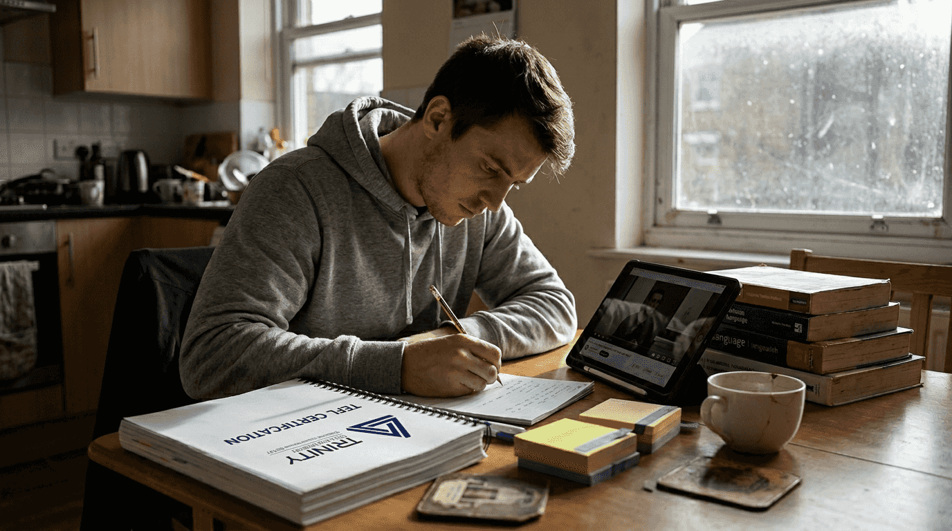 Man studying for TEFL online certification