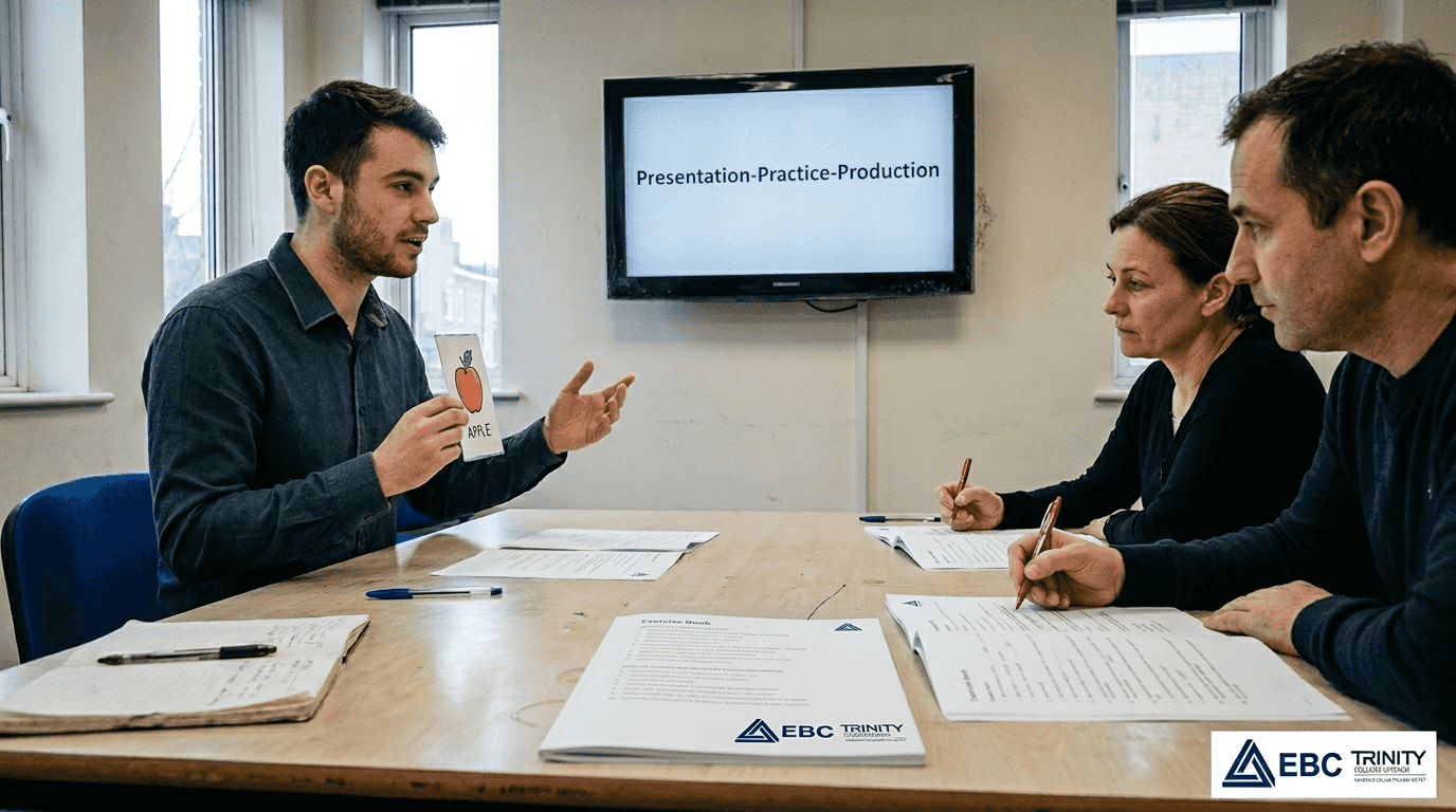 Instructor demonstrating PPP lesson in seminar room