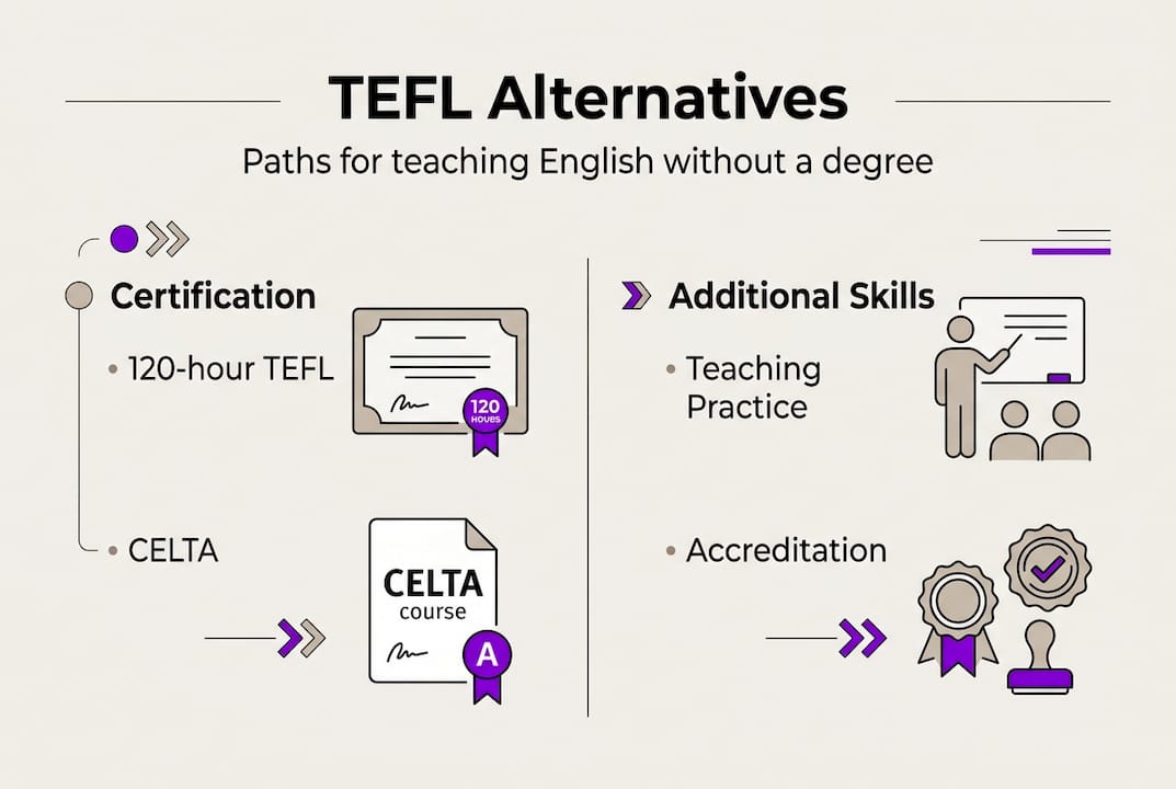 Infographic showing TEFL alternatives and skills