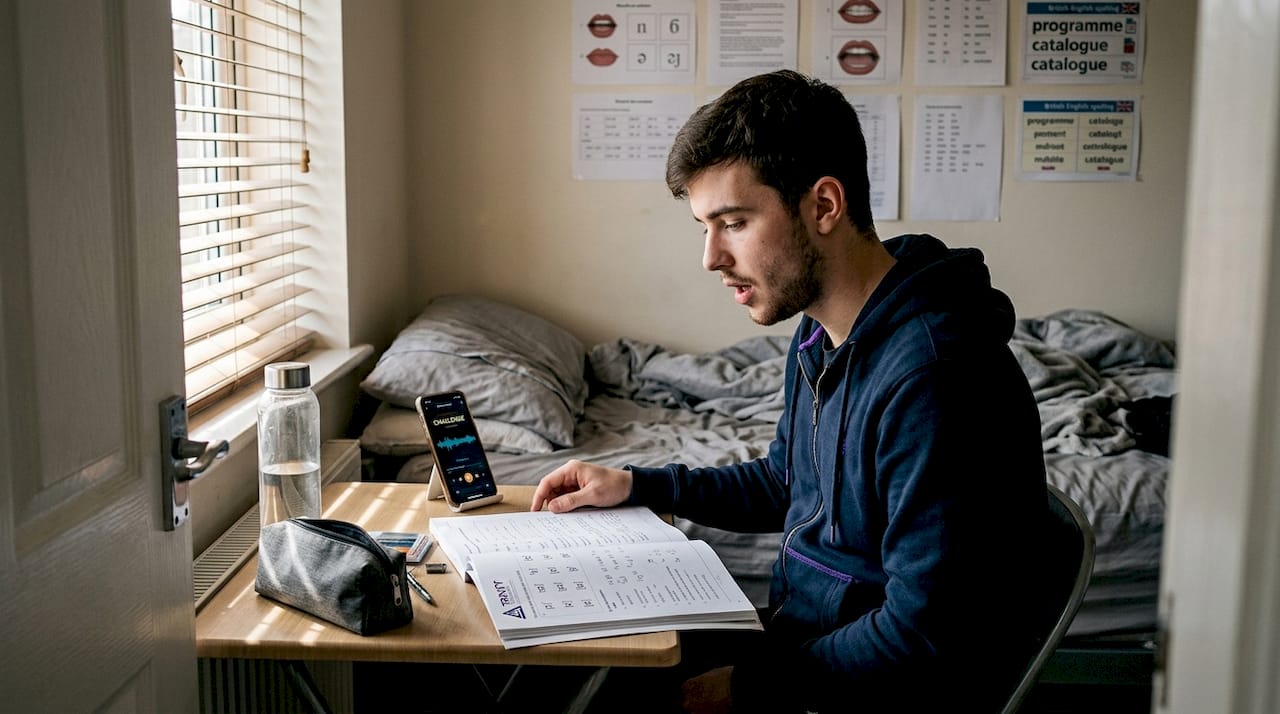 Student prepping for TEFL language requirement