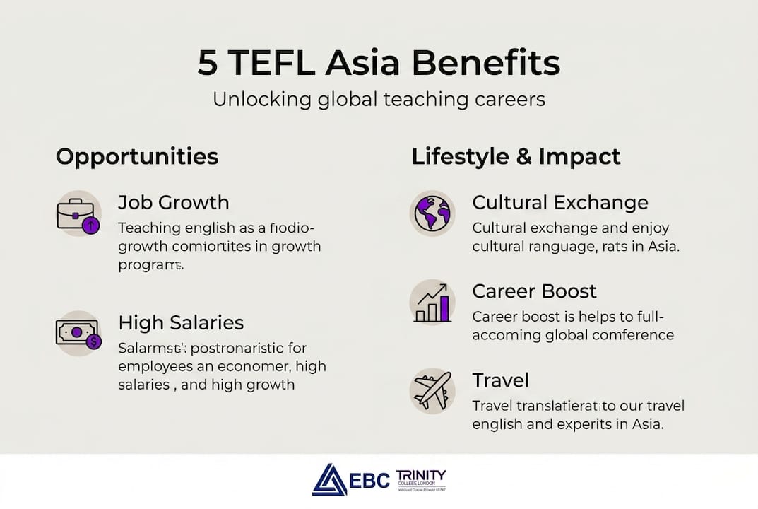 Infographic five TEFL benefits in Asia overview