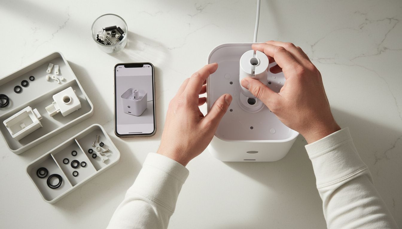 disassembling pet fountain parts