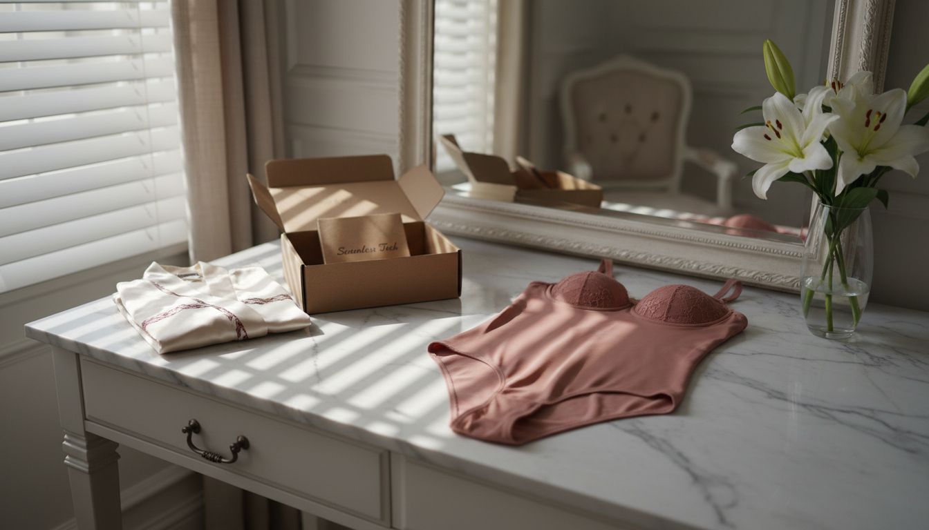 Detailed bodysuit shapewear on vanity